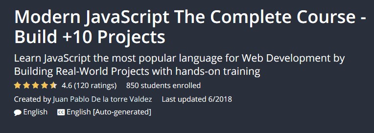 Udemy Modern JavaScript Complete Course Build 10 Projects